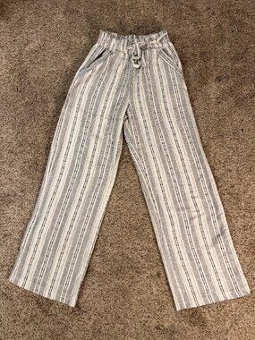 SIENNA SKY Women's Small Ivory Striped Pants